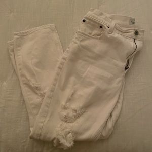abercrombie & fitch white high rise mom jeans